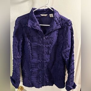 Super fun Laura Ashley purple zip up jacket size L